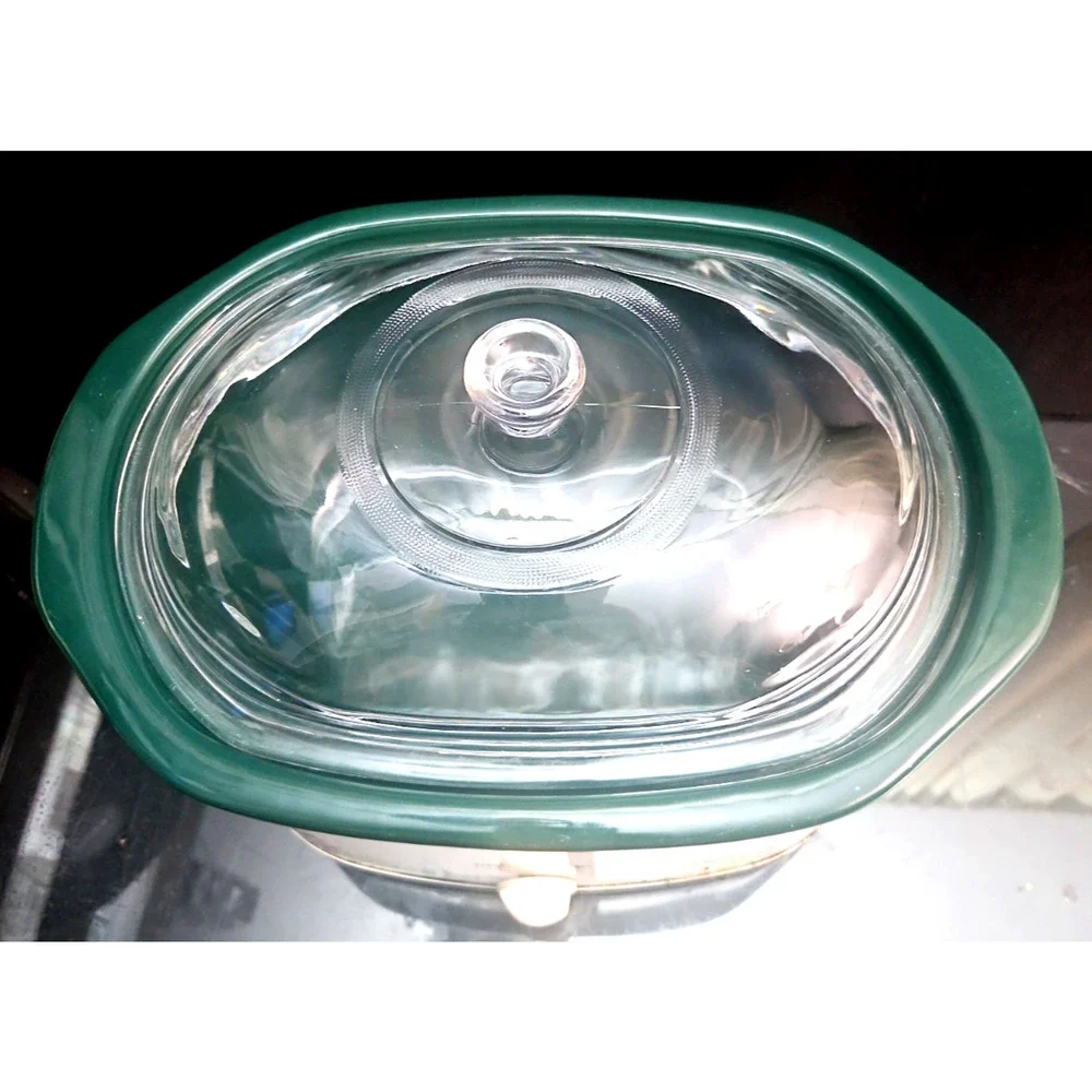 Vintage Rival Crock-Pot 3755 Herb Garden 5.5 Qt Slow Cooker Green Made in USA